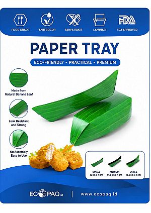 Food Tray - Boat Tray - Tako Tray  - HIJAU DAUN (50 pcs)