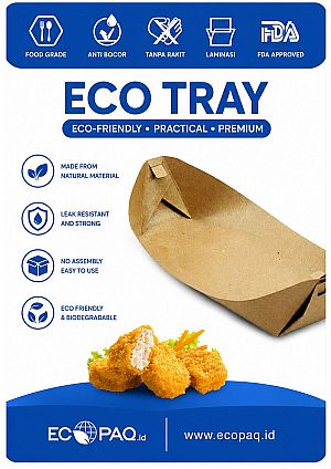 Food Tray - Boat Tray - Tako Tray - COKLAT (50 pcs)