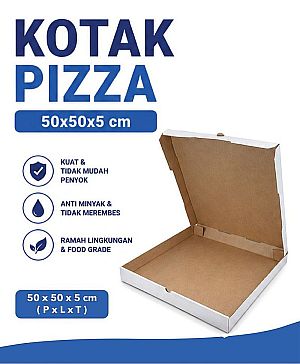 Kotak Pizza - Dus Pizza - Box Pizza (Dus Gelombang) - 50x50x5 cm (5pcs)