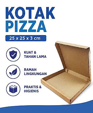 Kotak Pizza - Dus Pizza - Box Pizza (Dus Gelombang) - 25x25x3 cm (25 pcs)