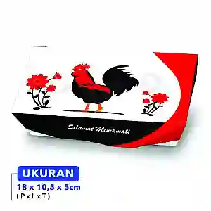 Lunch Box Paper Food Grade Motif AYAM JAGO | Box Makanan Anti Bocor Microwave Safe Eco Friendly