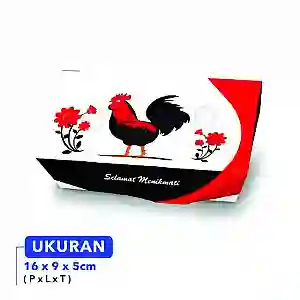 Lunch Box Paper Food Grade Motif AYAM JAGO | Box Makanan Anti Bocor Microwave Safe Eco Friendly