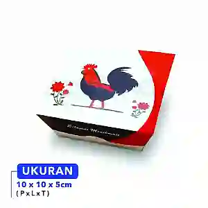 Lunch Box Paper Food Grade Motif AYAM JAGO | Box Makanan Anti Bocor Microwave Safe Eco Friendly