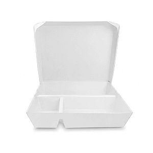 Lunch Box Sekat 3 - Putih Polos | Kotak Bento Food Grade Anti Bocor untuk Catering & Take Away