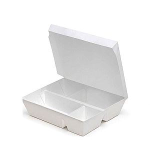 Lunch Box Sekat 4 - Putih Polos | Kotak Bento Food Grade Anti Bocor untuk Catering & Take Away