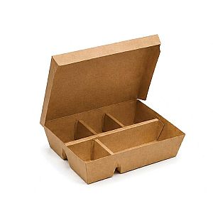 Lunch Box Sekat 5 - Kraft Coklat | Kotak Bento Food Grade Anti Bocor untuk Catering & Take Away