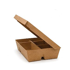 Lunch Box Sekat 5 - Kraft Coklat | Kotak Bento Food Grade Anti Bocor untuk Catering & Take Away