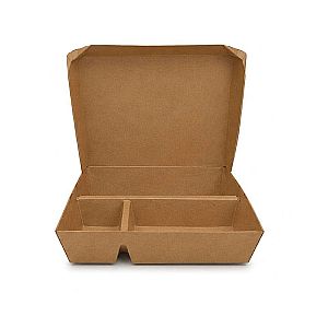 Lunch Box Sekat 3 - Kraft Coklat| Kotak Bento Food Grade Anti Bocor untuk Catering & Take Away