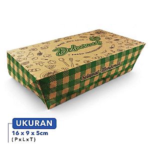 Lunch Box Kraft Coklat Motif Delicious Made With Love Size M Variasi Warna Food Grade Anti Boco