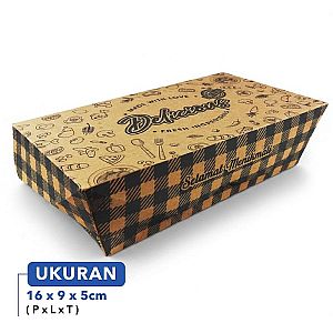 Lunch Box Kraft Coklat Motif Delicious Made With Love Size M Variasi Warna Food Grade Anti Boco