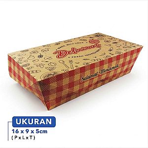 Lunch Box Kraft Coklat Motif Delicious Made With Love Size M Variasi Warna Food Grade Anti Boco