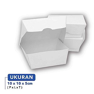 Lunch Box Paper Putih Polos EKONOMIS SPE | Box Makanan Food Grade Anti Bocor Microwave Safe