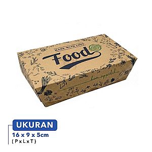 Lunch Box Paper KRAFT COKLAT Motif HOT & FRESH | Box Makanan Food Grade Anti Bocor Premium - M (50 pcs)