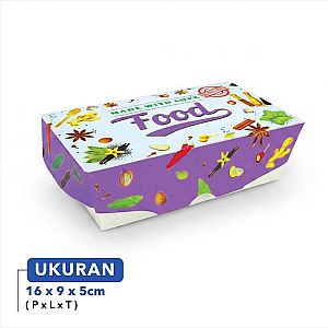 Lunch Box Paper Motif FOOD “Made With Love” Size M Medium | Box Makanan Food Grade Anti Bocor Microwave Safe( 50 pc )