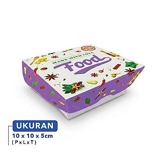 Lunch Box Paper Motif FOOD “Made With Love” Size S Small | Box Makanan Food Grade Anti Bocor Microwave Safe