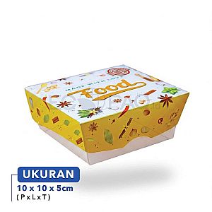 Lunch Box Paper Motif FOOD “Made With Love” Size S Small | Box Makanan Food Grade Anti Bocor Microwave Safe