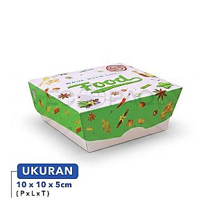 Lunch Box Paper Motif FOOD “Made With Love” Size S Small | Box Makanan Food Grade Anti Bocor Microwave Safe