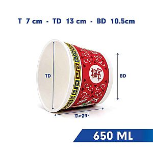 Paper Bowl - Mangkok Kertas - CHINESE ORIENTAL JADUL + TUTUP (50 set)