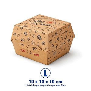 Box Burger Hot & Fresh Eksklusif - Dus Burger Motif Aesthetic Anti Minyak (50 pcs)