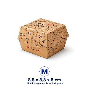Box Burger Hot & Fresh Eksklusif - Dus Burger Motif Aesthetic Anti Minyak (50 pcs)