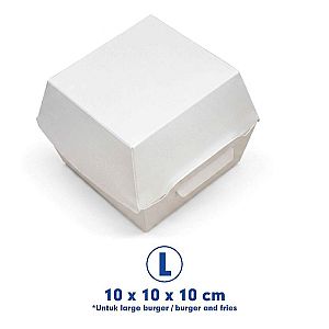 Box Burger PUTIH POLOS | Kotak Burger Food Grade Anti Minyak Microwave Safe