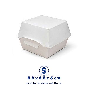 Box Burger PUTIH POLOS | Kotak Burger Food Grade Anti Minyak Microwave Safe
