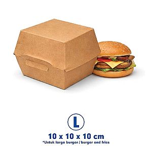 Box Burger KRAFT COKLAT Polos | Kotak Burger Food Grade Anti Minyak Microwave Safe