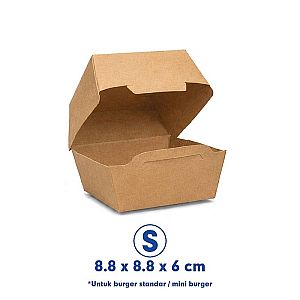 Box Burger KRAFT COKLAT Polos | Kotak Burger Food Grade Anti Minyak Microwave Safe