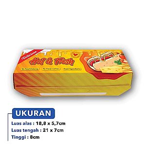 Box Hot Dog Food Grade Motif HOT & FRESH | Tanpa Rakit Langsung Pakai Anti Minyak