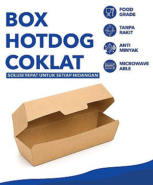 Box HotDog - Kotak Hotdog - Dus Hot dog - PUTIH POLOS (50 pcs)