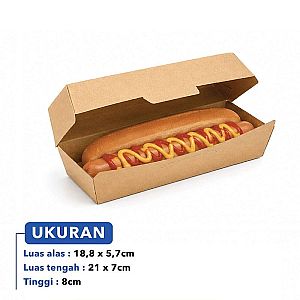 Box HotDog - Kotak Hotdog - Dus Hot dog - PUTIH POLOS (50 pcs)