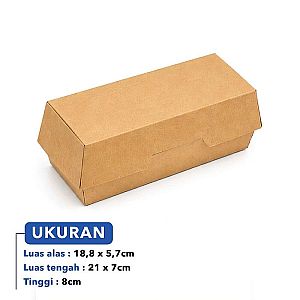 Box HotDog - Kotak Hotdog - Dus Hot dog - PUTIH POLOS (50 pcs)