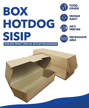 Kotak Hotdog - Box Hot Dog - Model RAKIT (50 pcs)