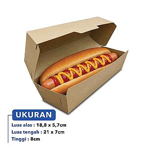 Kotak Hotdog - Box Hot Dog - Model RAKIT (50 pcs)