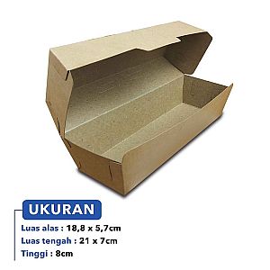 Kotak Hotdog - Box Hot Dog - Model RAKIT (50 pcs)