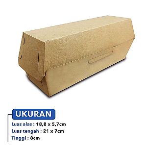 Kotak Hotdog - Box Hot Dog - Model RAKIT (50 pcs)