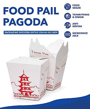 Food Pail PAGODA Food Grade | Box Makanan Anti Bocor Microwave Safe Premium
