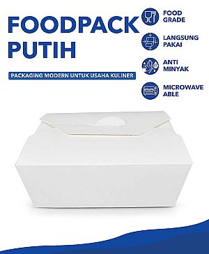 Food Pack Box Pail Putih Polos Food Grade | Tanpa Rakit Anti Bocor Microwave Safe