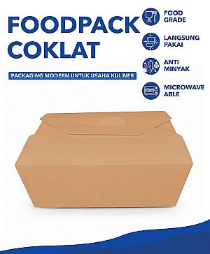 Food Pack Box Pail KRAFT COKLAT Polos Food Grade | Tanpa Rakit Anti Bocor Microwave Safe