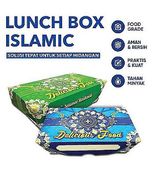 Lunch Box Paper Islamic Lebaran Idul Fitri Size M Medium | Box Makanan Food Grade Anti Bocor
