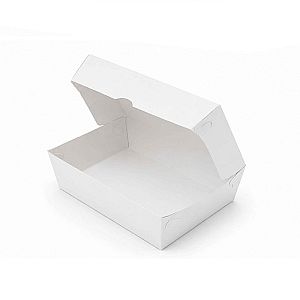 Lunch Box Jumbo Putih Polos Food Grade Tebal | Box Makanan Besar Anti Minyak untuk Catering, Nasi Box & Hajatan
