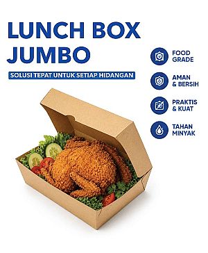 Lunch Box Paper JUMBO BESAR - KRAFT COKLAT - B (10 pcs)