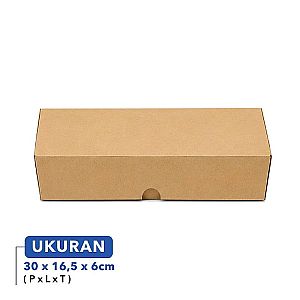 Lunch Box Jumbo Kraft Coklat Polos Food Grade Tebal | Box Makanan Besar Anti Minyak untuk Catering, Nasi Box & Hajatan