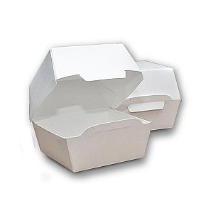 Box Burger PUTIH POLOS | Kotak Burger Food Grade Anti Minyak Microwave Safe