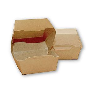 Box Burger KRAFT COKLAT Polos | Kotak Burger Food Grade Anti Minyak Microwave Safe
