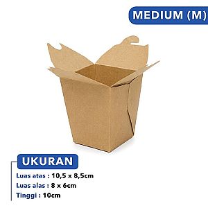 Food Pail KRAFT COKLAT Polos Food Grade | Box Makanan Anti Bocor Microwave Safe Premium
