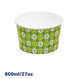Paper Bowl Mangkok Kertas POLKADOT + Tutup | Food Grade Anti Bocor Microwave Safe (copy) (copy)