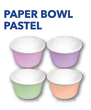 Paper Bowl Mangkok Kertas Motif PASTEL + Tutup | Food Grade Anti Bocor Microwave Safe 