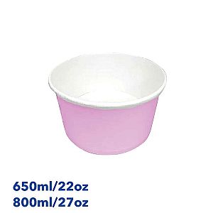 Paper Bowl Mangkok Kertas Motif PASTEL + Tutup | Food Grade Anti Bocor Microwave Safe (copy)
