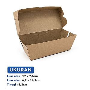 Box Corn Dog Kraft Coklat Polos | Kemasan Corndog Anti Minyak Food Grade Premium